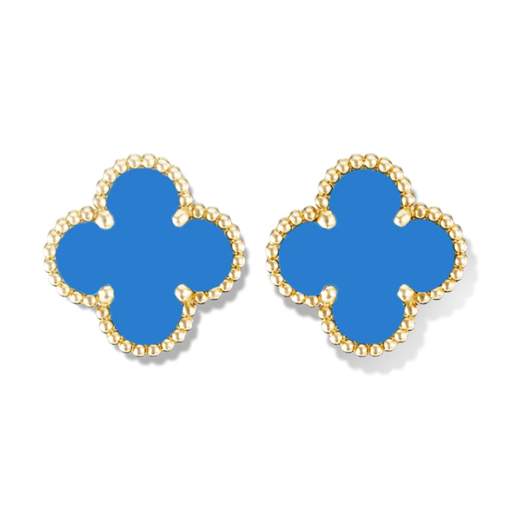 Boucles d'oreilles Azzurra Trèfle Bleu