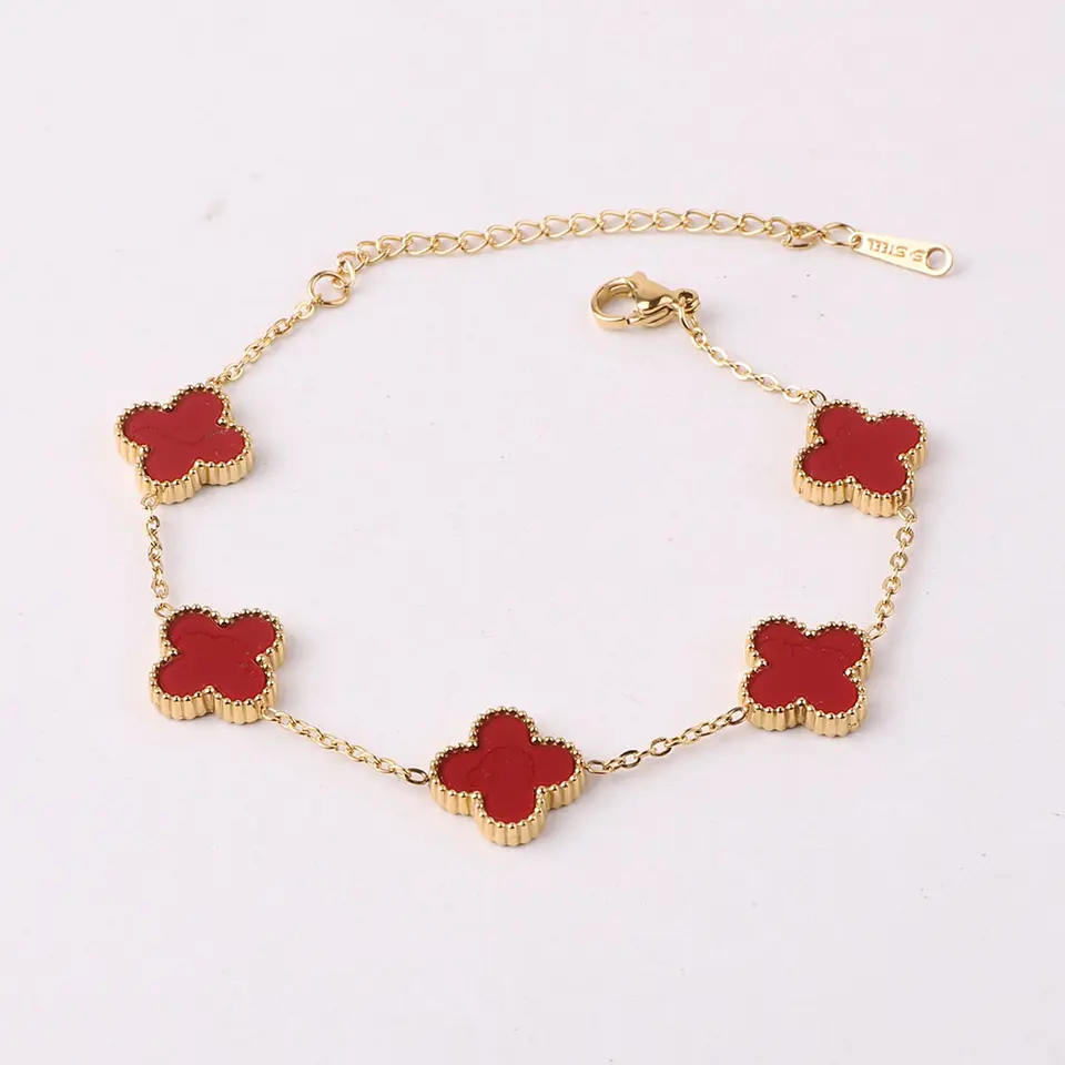 Bracelet Pernilla Trèfle  rouge